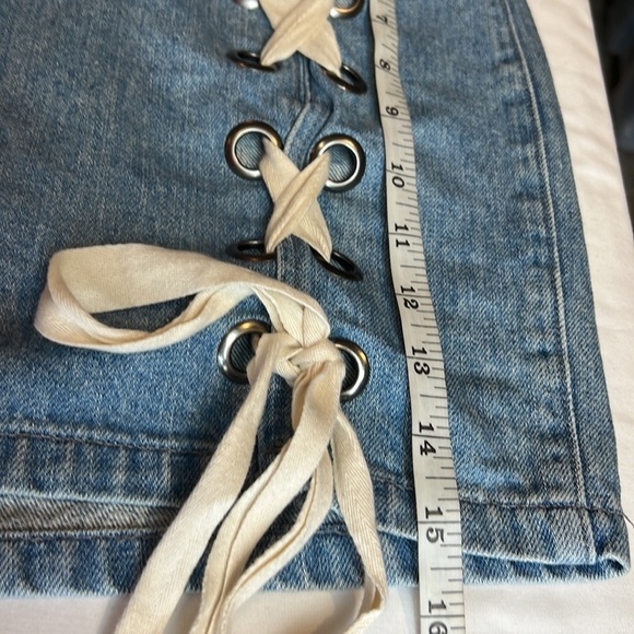 Revolve Lovers + Friends Jake Lace Up Denim Skirt Women’s 27 - Picture 9 of 9
